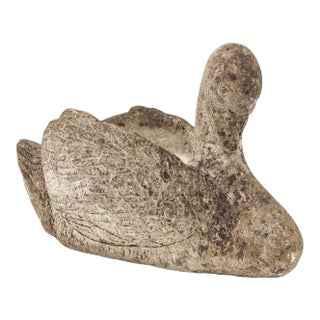 Reconstituted Stone Swan Planter, English Mid 20th Century For Sale