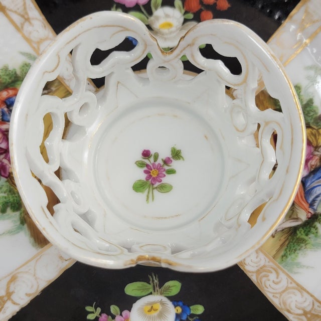 Augustus Rex Revival Chocolate Cup Trembleuse and Saucer by Helena Wolfsohn, Dresden, 1870s, Set of 2 For Sale - Image 14 of 15