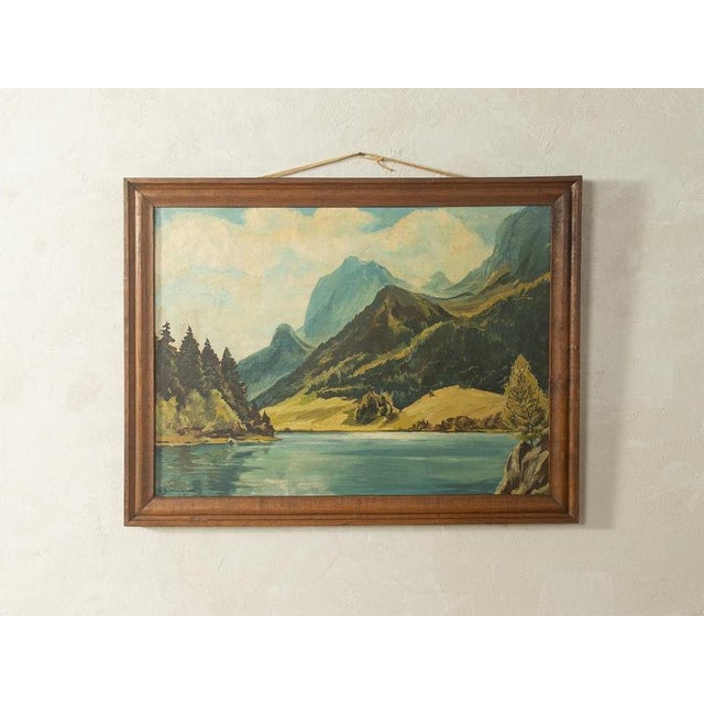 Hermann Schmitzbonn, Mountain Lake, Oil Painting For Sale - Image 5 of 5
