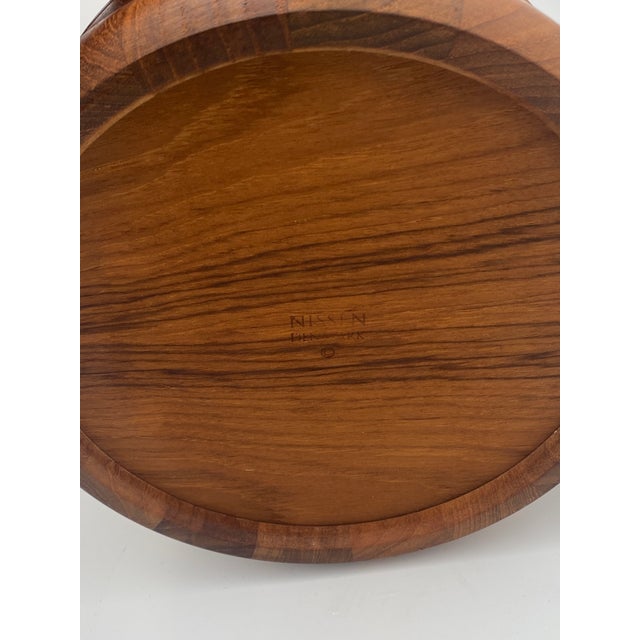 Wood Vintage Danish Nissen Teak Ice Bucket For Sale - Image 7 of 11