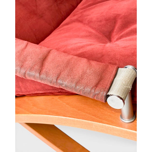 Red Danish Laxy Lounge Chairs with Ottomans from Skipper Furniture, 1970s, Set of 4 For Sale - Image 8 of 10