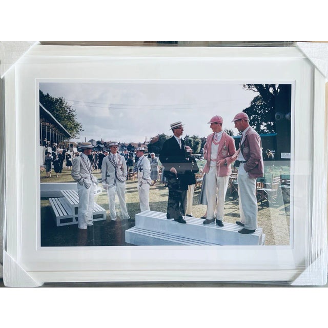 "Henley Regatta" by Slim Aarons 30x40 inch Framed Getty Images C-Print. White wood gallery frame and white matting....