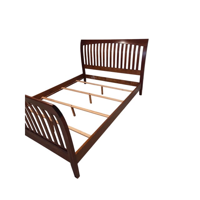 Arts & Crafts 1990s Ethan Allen American Impressions Queen Sleigh Bed Mission Arts Crafts Headboard For Sale - Image 3 of 13