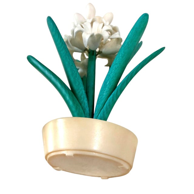 Carved Polychrome Potted Hyacinth For Sale - Image 10 of 11