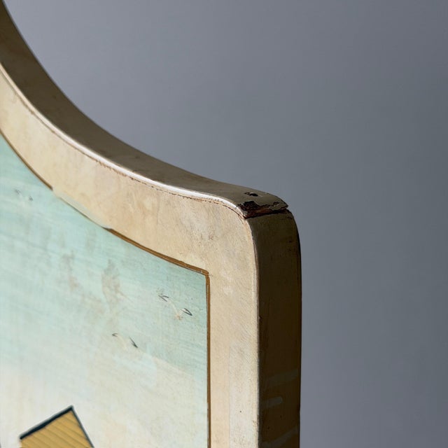 Tan Hand Painted Antique Folk Art Screen by Sandi Wickersham Resnick For Sale - Image 8 of 11