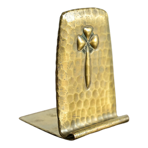 Roycroft Arts & Crafts Hammered Brass Over Copper Bookend, Circa 1920s