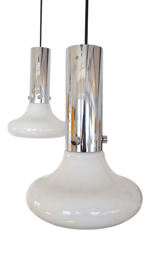 Mushroom Hanging Lamp from Glashütte Limburg, 1960s