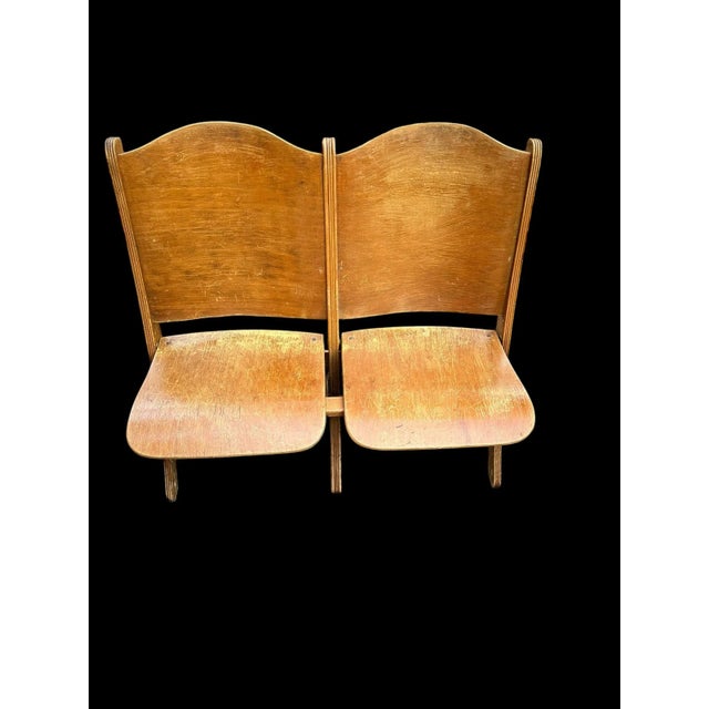 Mid 20th Century Vintage 2 Seater Tandem Double Bench Seat