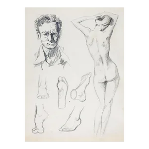 Vintage Mid Century Drawing Studies