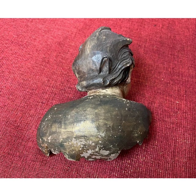 C1800 Antique Italian Renaissance Carved Polychromed Wood Dramatic Hanging Putto / Cherub Sculpture For Sale - Image 11 of 12