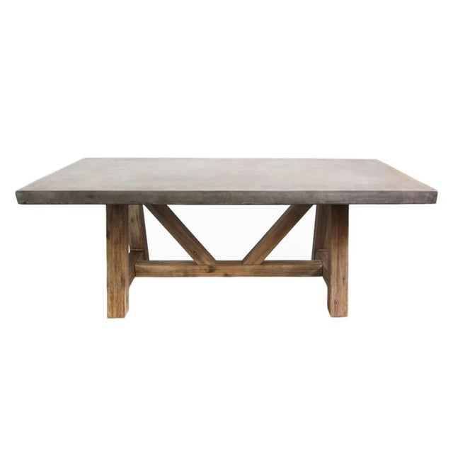 2020s Outdoor Concrete & Wood Dining Table For Sale - Image 5 of 5