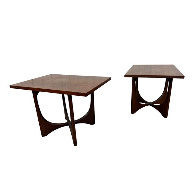 Stunning pair of authentic Mid-Century Modern Broyhill Brasilia walnut side tables, dating to the 1960s! These iconic...