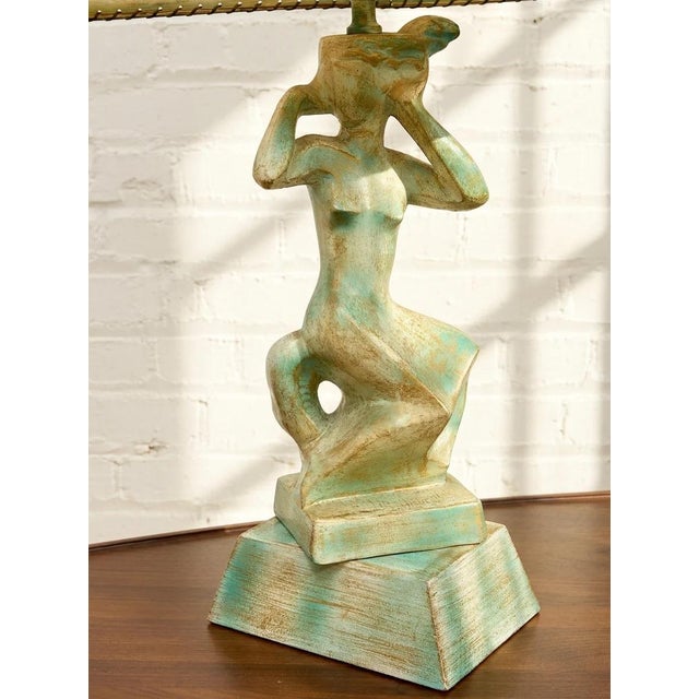 Vintage Figural Table Lamps With Fiberglass Shades - Pair For Sale In Los Angeles - Image 6 of 7