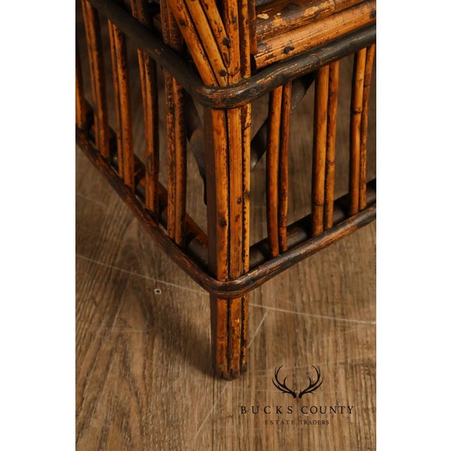 Antique Split Reed Rattan Sofa For Sale In Philadelphia - Image 6 of 18