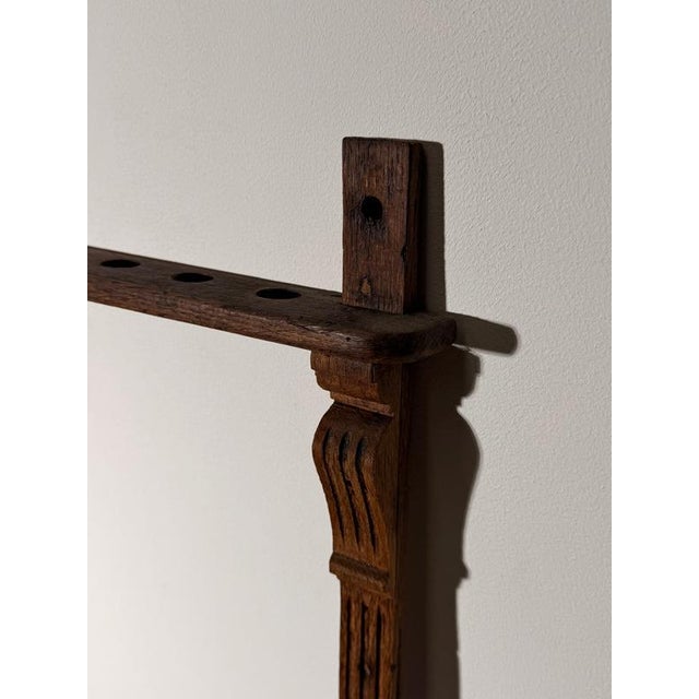 Antique Billiard Cue Stand with Scoring Board and Mirror For Sale - Image 5 of 7