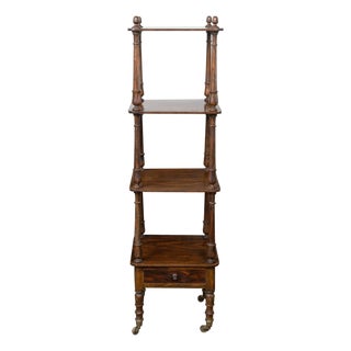 English 19th Century Wooden Trolley with Three Shelves and Single Drawer For Sale
