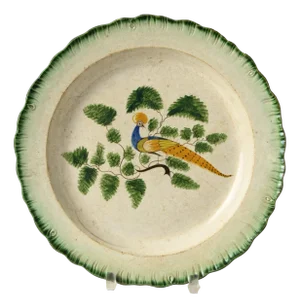 English Earthenware Peafowl Plate