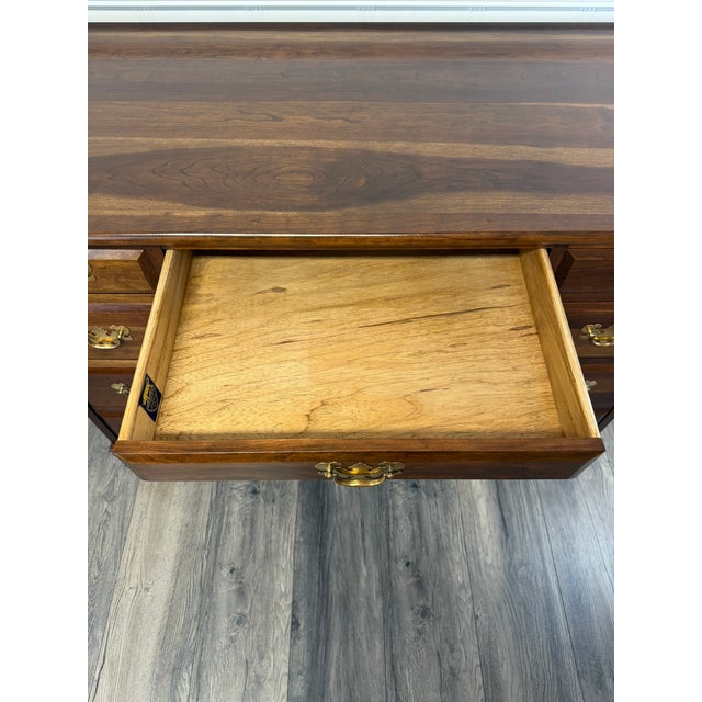1960s Solid Cherry Pedestal Desk For Sale - Image 10 of 10