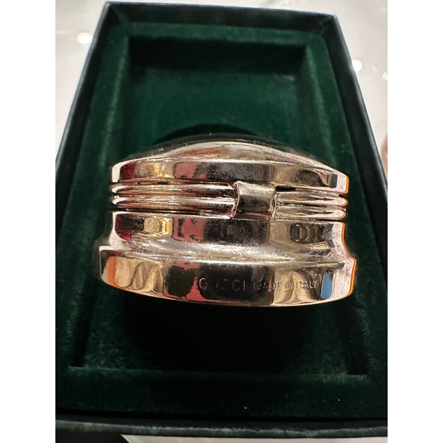 Late 20th Century Vintage Gucci Silver Plate Wine Stopper in Original Box For Sale - Image 5 of 12