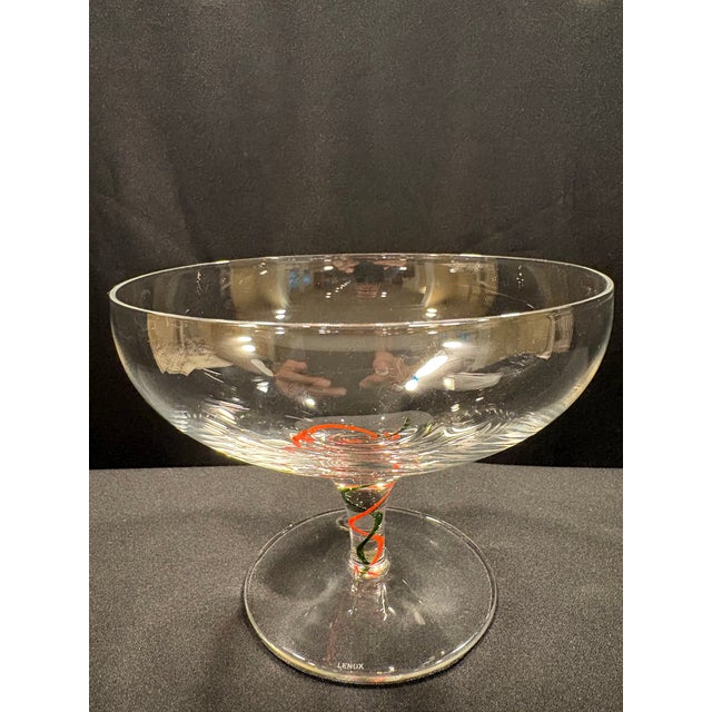 2000 - 2009 Early Twentieth-First Century Lenox Holiday Ribbon Compote - Set of Six For Sale - Image 5 of 12