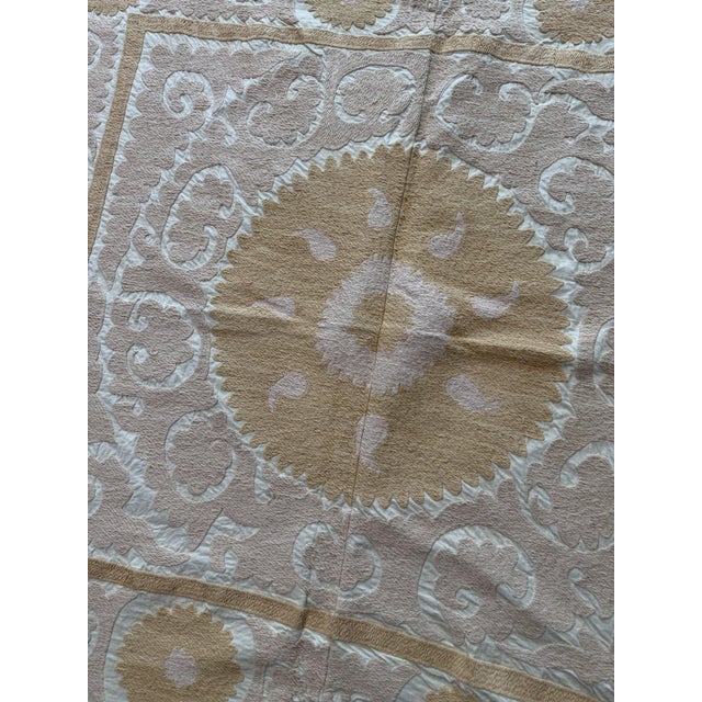 Vintage Embroidered Asian Suzani Wall Decor 4' X 4'5'' For Sale In New York - Image 6 of 6