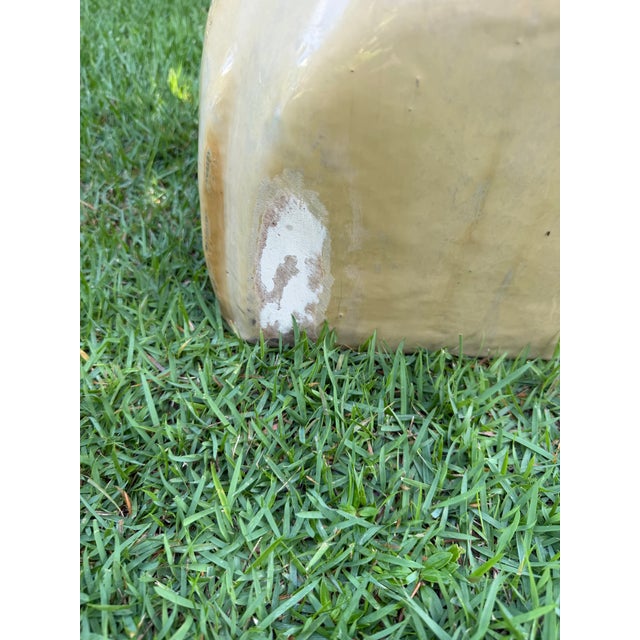 Large Vintage Glazed Ceramic Moai Easter Island Head Sculpture For Sale - Image 11 of 12