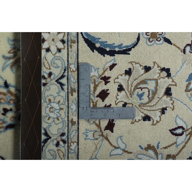 Hand-Knotted Oriental Rug Nain 9la Rug with Silk For Sale - Image 12 of 13