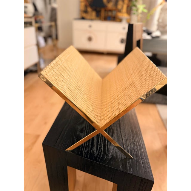 Hollywood Regency Aerin Collette Cane Magazine Rack, Brand New For Sale - Image 3 of 7