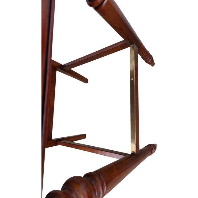 Pair of Vintage Ethan Allen British Classics Crossback Barstools Armchairs Empire Style For Sale - Image 13 of 14