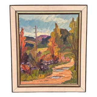 G. Grontzon, The Hillside Path, 1950s, Oil on Canvas, Framed For Sale