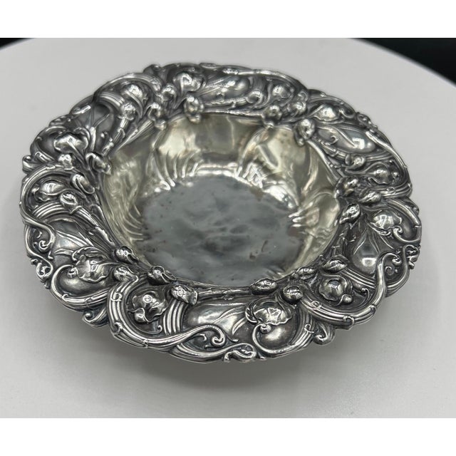 Sterling Silver " Lilly of the Valley " Bon Bon Dish by Whiting Division For Sale - Image 12 of 12