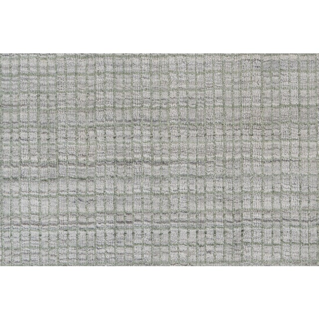 Tartan Green Indoor Outdoor Hand Loomed Polyester Rug, 8ft X 10ft For Sale - Image 4 of 10