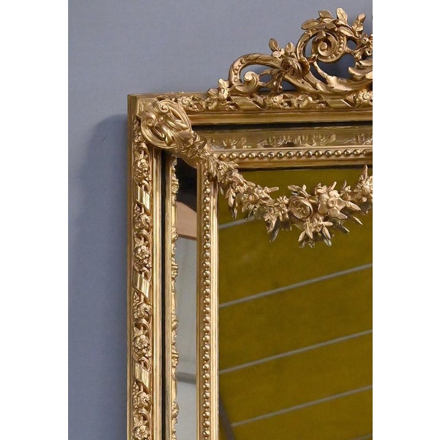Late 19th Century Louis XVI Mirror with Parclosed Panels For Sale - Image 9 of 15