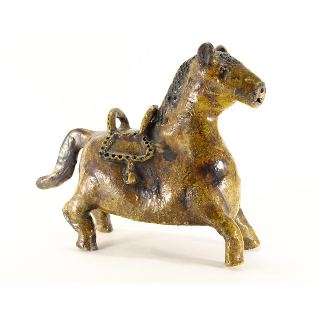 Mexican Mid 20th C. Earthenware Ceramic Horse Coin Bank, Mexican Barrio De La Luz For Sale - Image 3 of 18