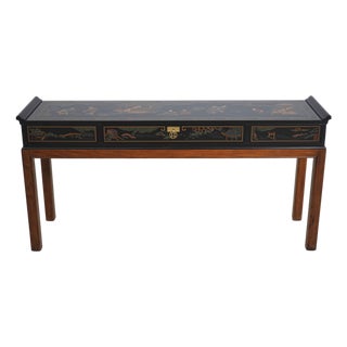 Drexel Chinoiserie Decorated 1 Drawer Console Sofa Table For Sale