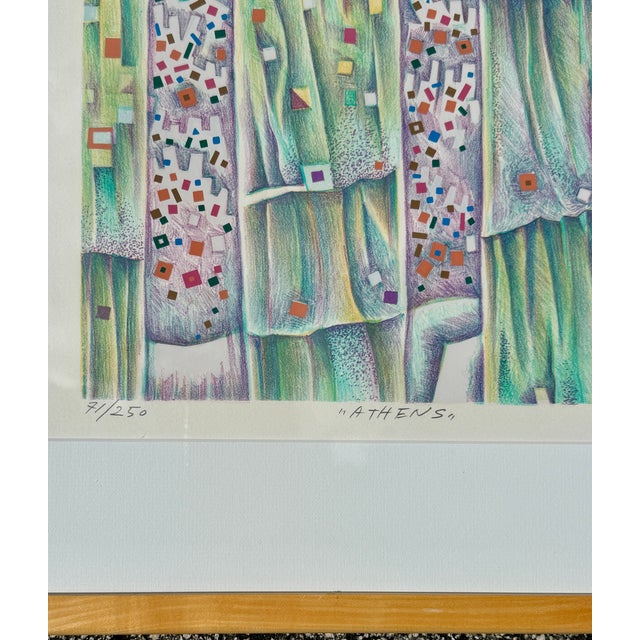 1970s Limited Edition Screenprint "Athens" by Risaburo Kimura 1973 For Sale - Image 5 of 9