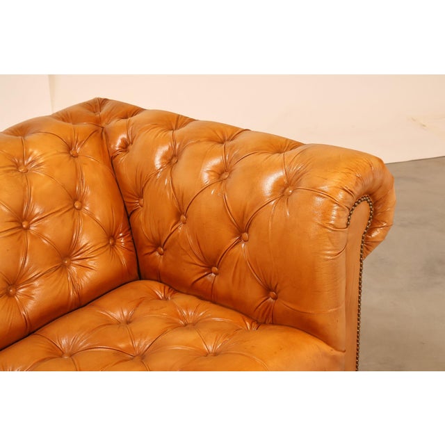 Tufted Leather Chesterfield Sofa For Sale - Image 4 of 16