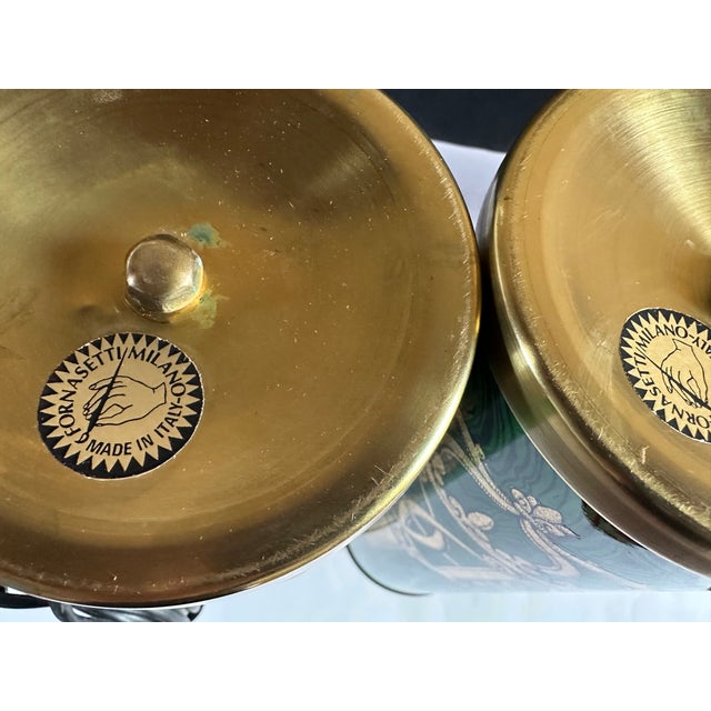 Green Pair of Vintage Table Lamps by Fornasetti For Sale - Image 8 of 8