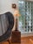Stacked walnut and brass lamp. Great minimalist warmth.