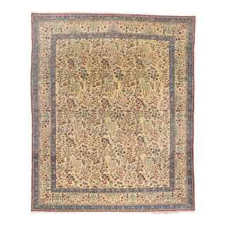 Vintage Persian Tudeshk Nain Rug, 10'02 X 12'07 For Sale