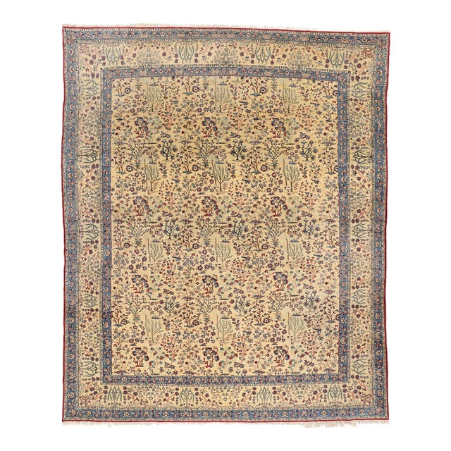 Vintage Persian Tudeshk Nain Rug, 10'02 X 12'07 For Sale