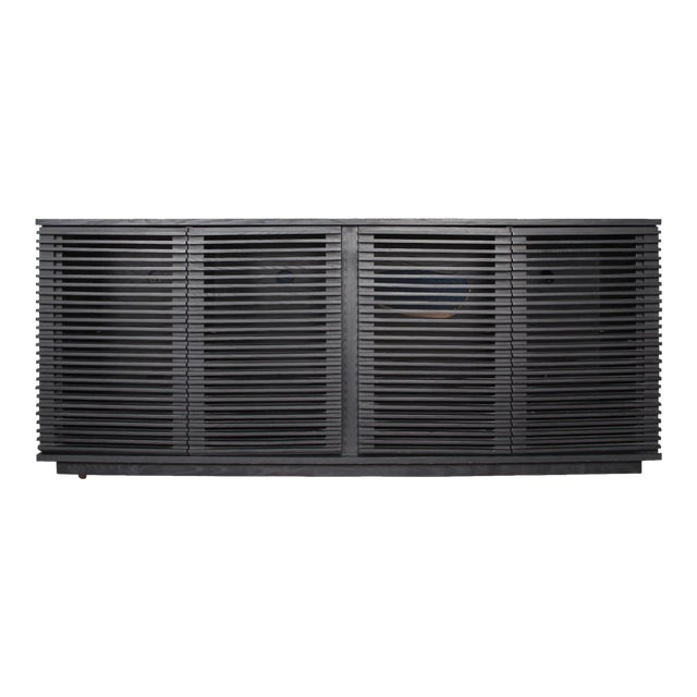 Custom Modern Wood Slat Media Console For Sale