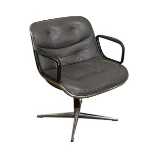 Charles Pollock for Knoll Leather Executive Arm Chair For Sale