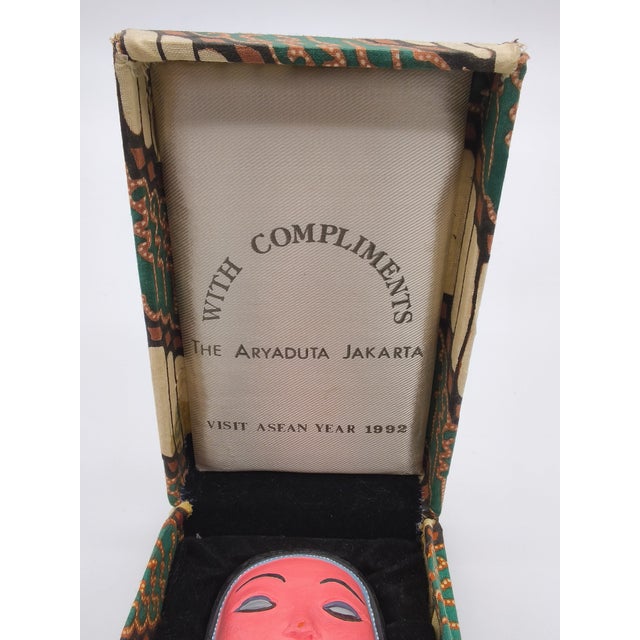 Boho Chic Vintage Female Menong Ceramic Mask Wall Art Keepsake For Sale - Image 3 of 9