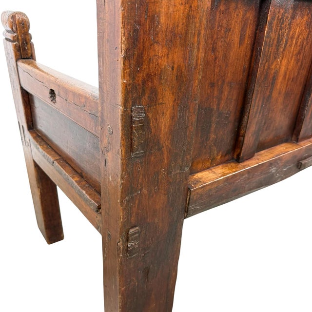 Antique Traditional Spanish Oak Bench For Sale - Image 15 of 18
