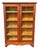 Antique Larkin Oak Bookcase / China Cabinet With Glass Doors & Carvings For Sale