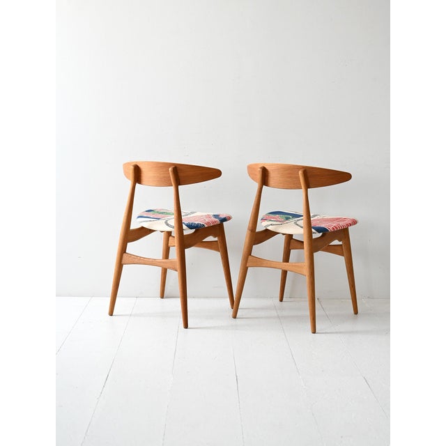 1950s Set of CH33 Chairs by Hans J. Wegner for Carl Hansen & Søn, 1950s For Sale - Image 5 of 11