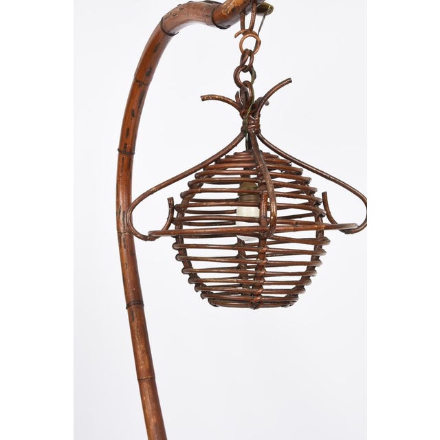 Mid-Century Italian Bamboo and Rattan Floor Lamp, 1950s For Sale - Image 14 of 18