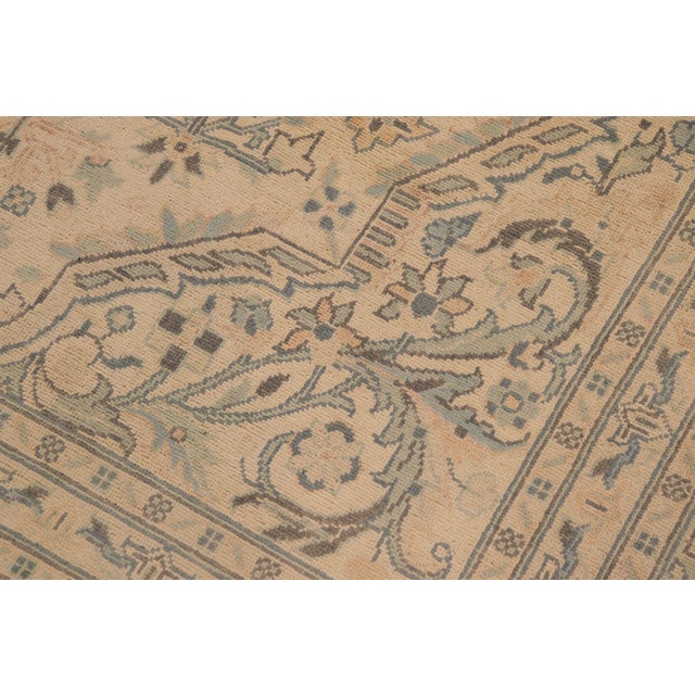 Boho Chic Beige/Blue Wool Rug - 9'3'' X 12'2'' For Sale - Image 4 of 10
