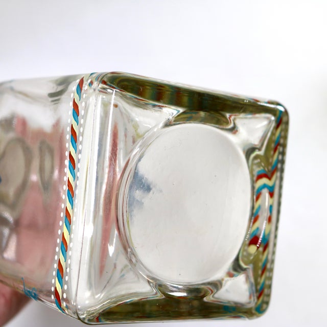 Mid 20th Century Mid-Century Modern Hand Painted Glass Decanter From Portugal For Sale In Cincinnati - Image 6 of 10